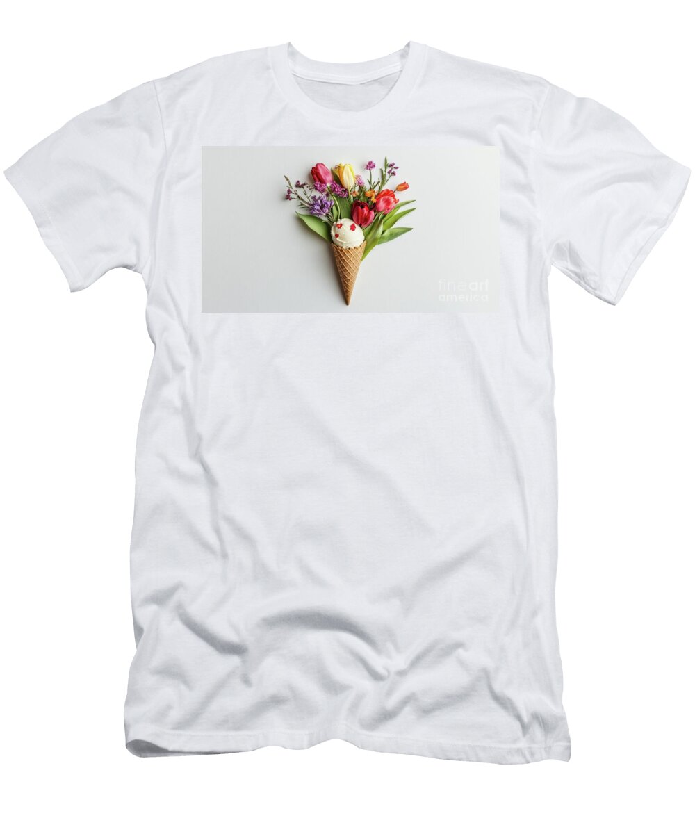 Creative Ice Cream Cone with Flowers Beautiful Things T-Shirt