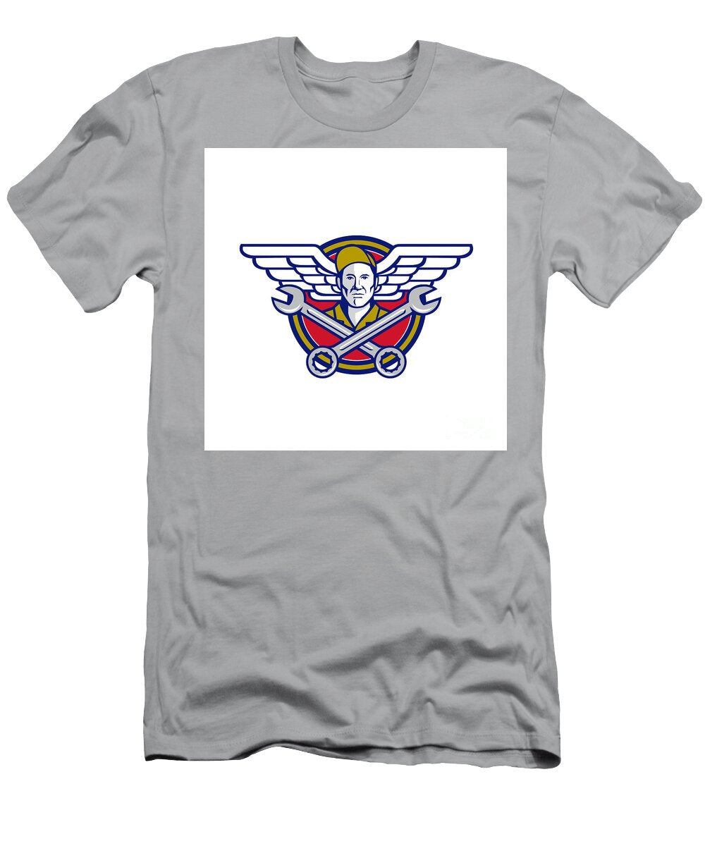 Crew Chief Crossed Wrench Army Wings Icon Aloysius Patrimonio T-Shirt
