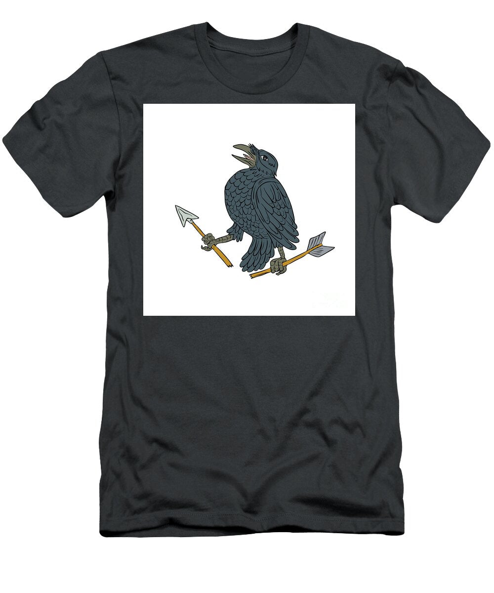 Crow Clutching Broken Arrow Drawing Aloysius Patrimonio T-Shirt