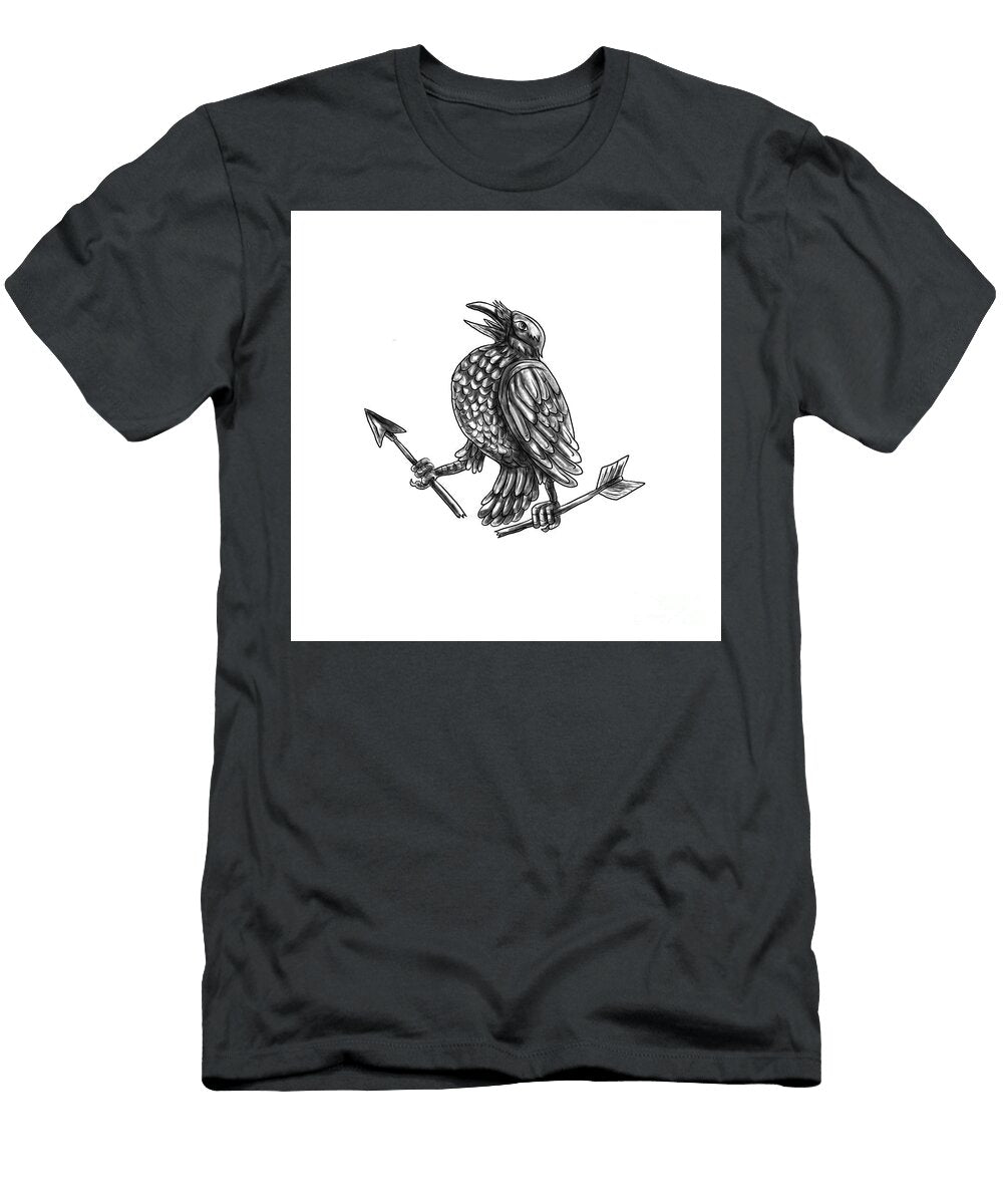 Crow Clutching Broken Arrow Tattoo Aloysius Patrimonio T-Shirt