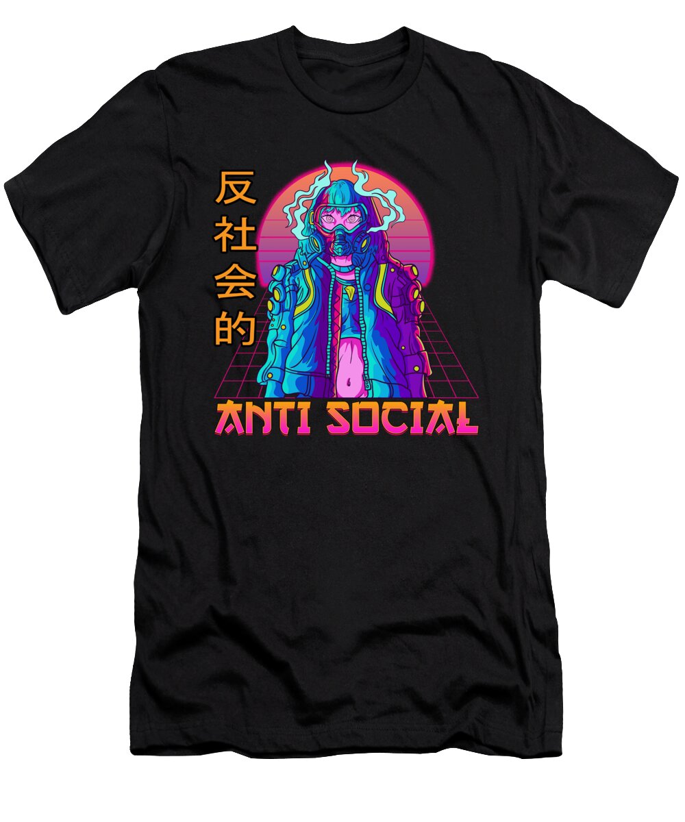 Cute Anime Girl Anti Social Aesthetic Vaporwave the Perfect Presents T-Shirt