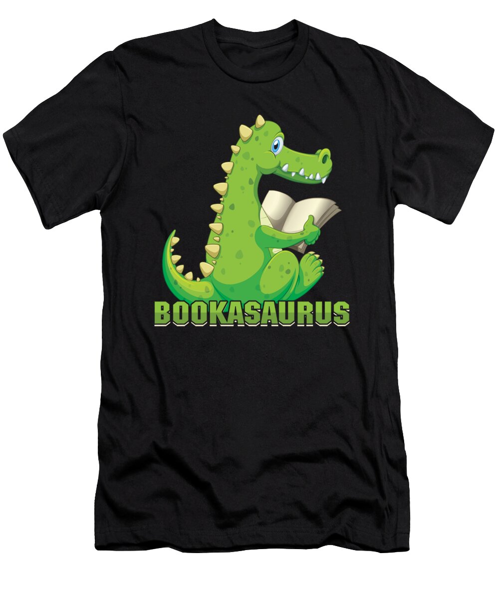 Cute Book Lover Bookworm Bookish Dinosaur Bookasaurus T Rex Thomas Larch T-Shirt