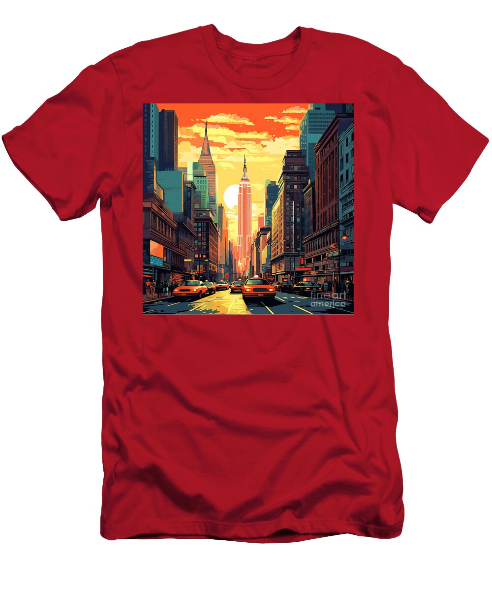 Cute Cityscape Sunset Art Athree Royalstars T-Shirt