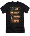 Cute Funny Eat Sleep Research Repeat Student Pun the Perfect Presents T-Shirt