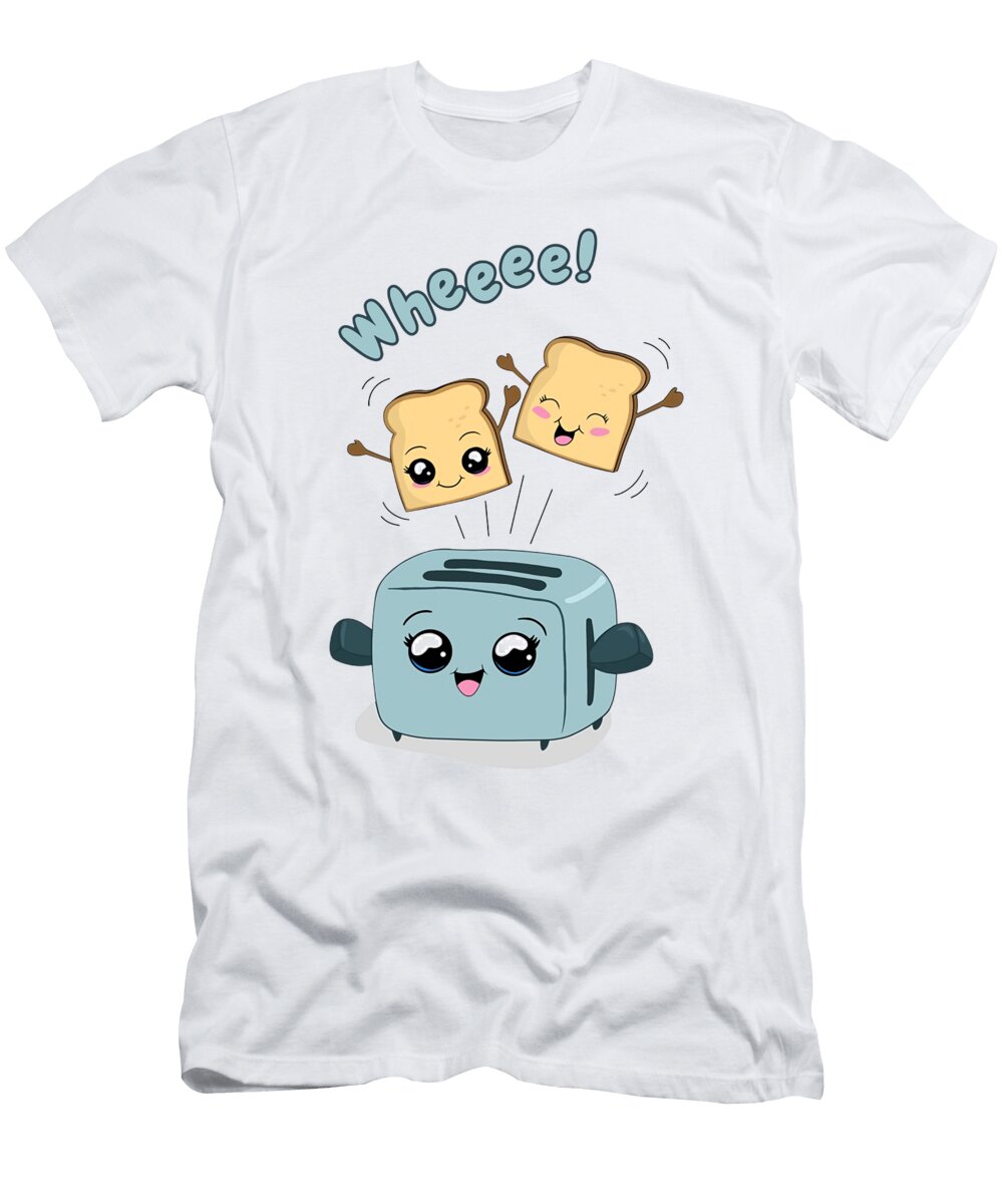 Cute Kawaii Toast and Toaster Charlena Browning T-Shirt