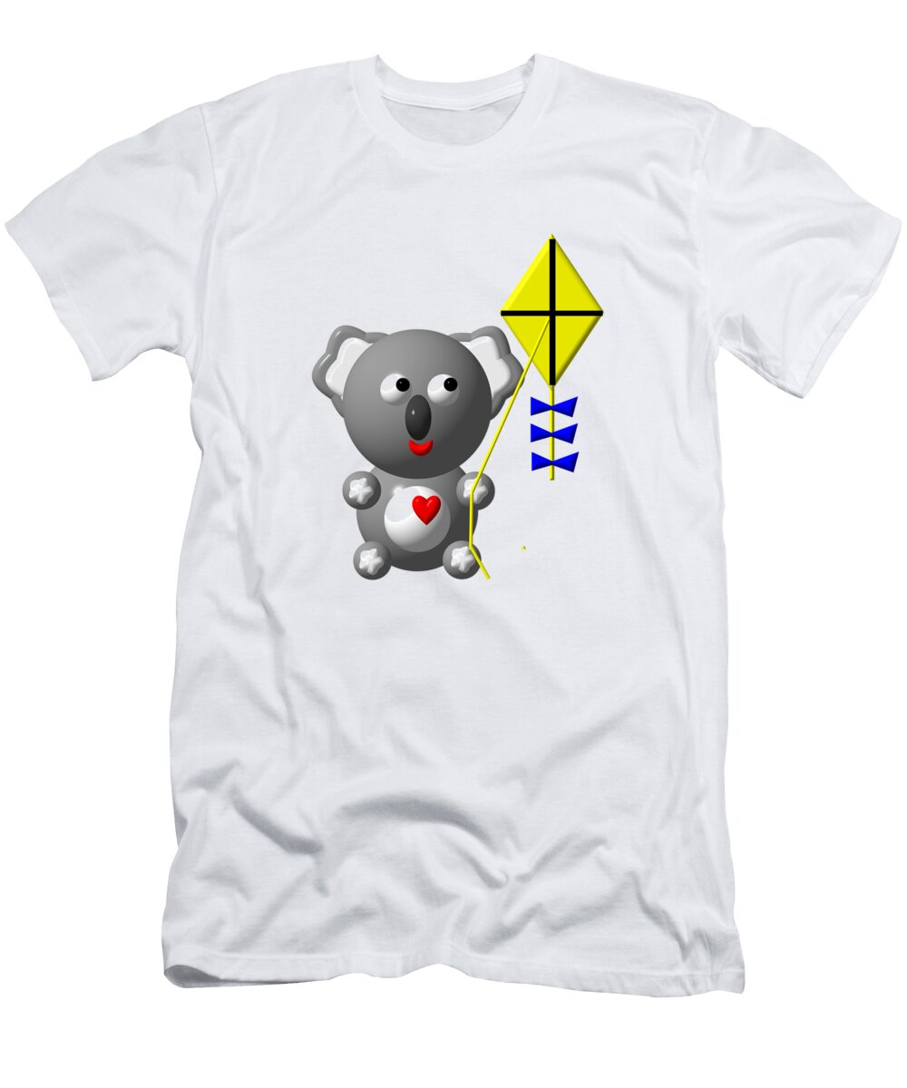 Cute Koala with Kite Rose Santuci Sofranko T-Shirt