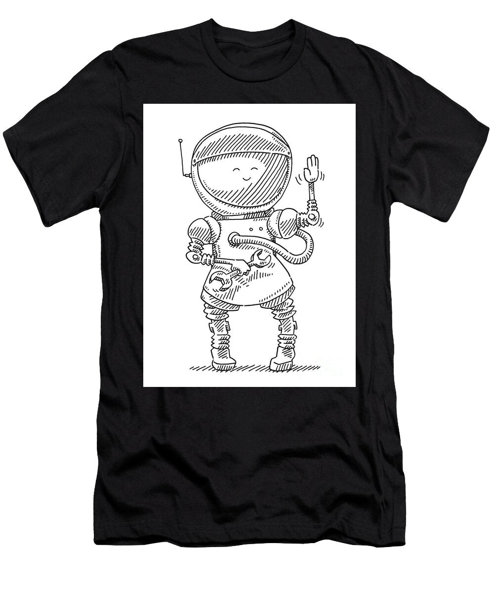 Cute Maintenance Robot Drawing Frank Ramspott T-Shirt