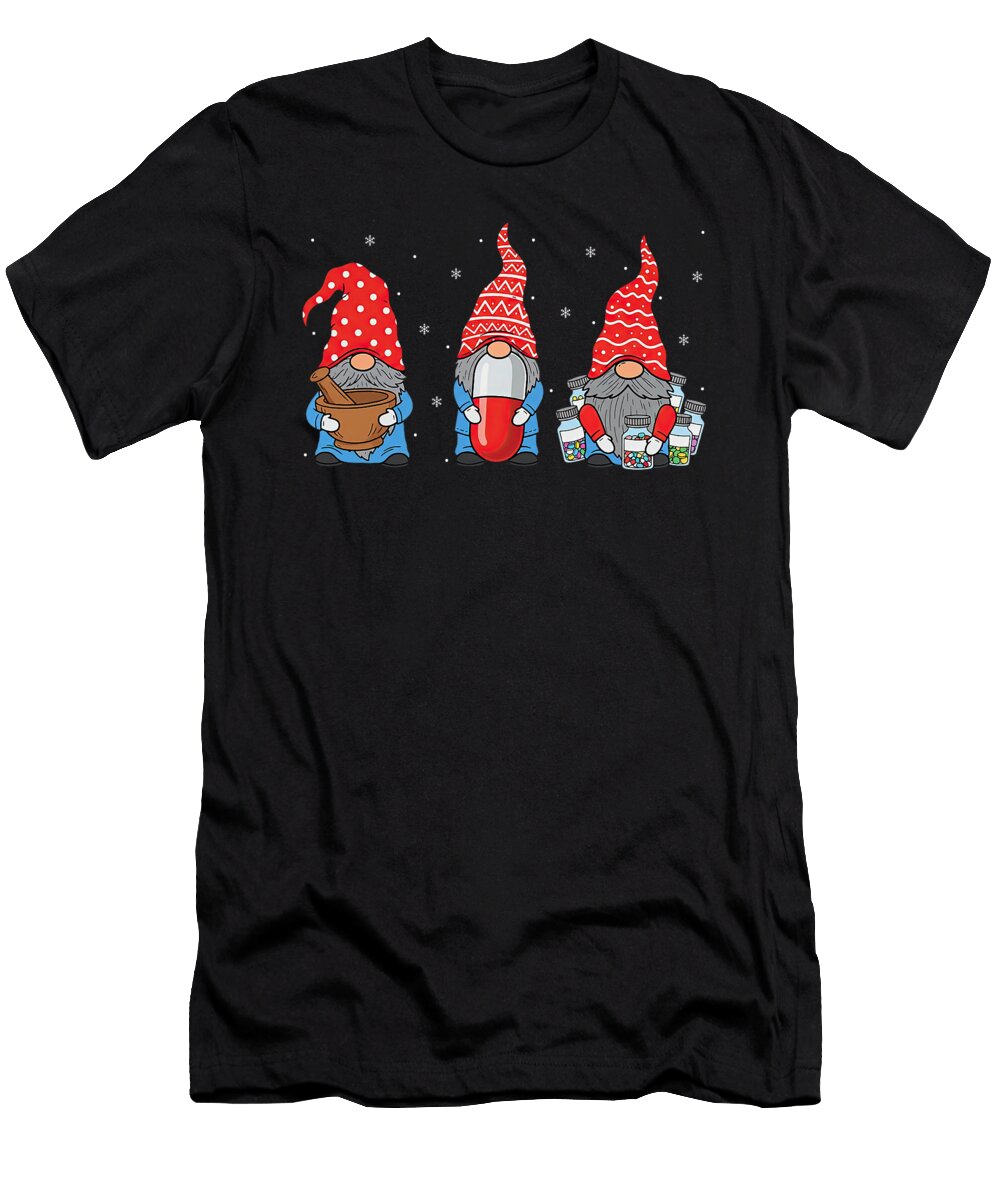 Cute Pharmacist Gnomes Funny Christmas Pharmacy Natalie Lidford T-Shirt