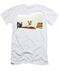 Cute Puppy Dog with Eye Glasses Reading in a Opened Vintage Book Dorin Puha T-Shirt