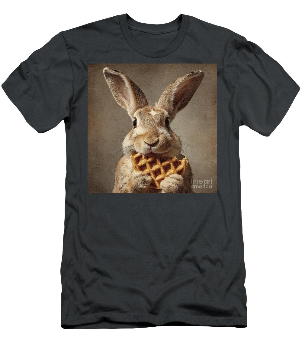 Cute Rabbit Eating Waffle Elisabeth Lucas T-Shirt