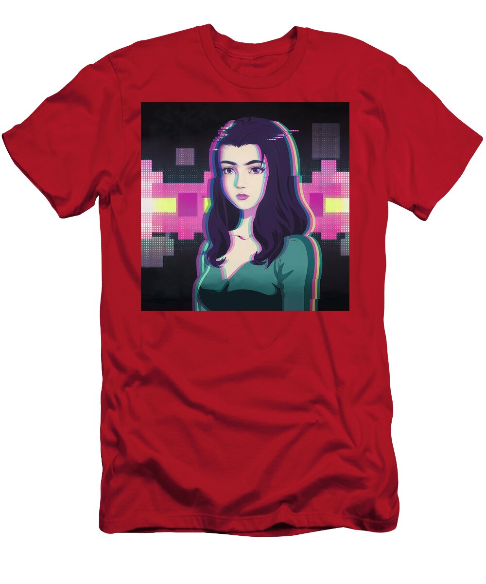 Cyberpunk Anime Portrait Harold Bowers T-Shirt