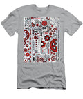 Cycling Art Original Bike Gears Red Gray Pop Art Style Painting Megan Duncanson Megan Duncanson T-Shirt