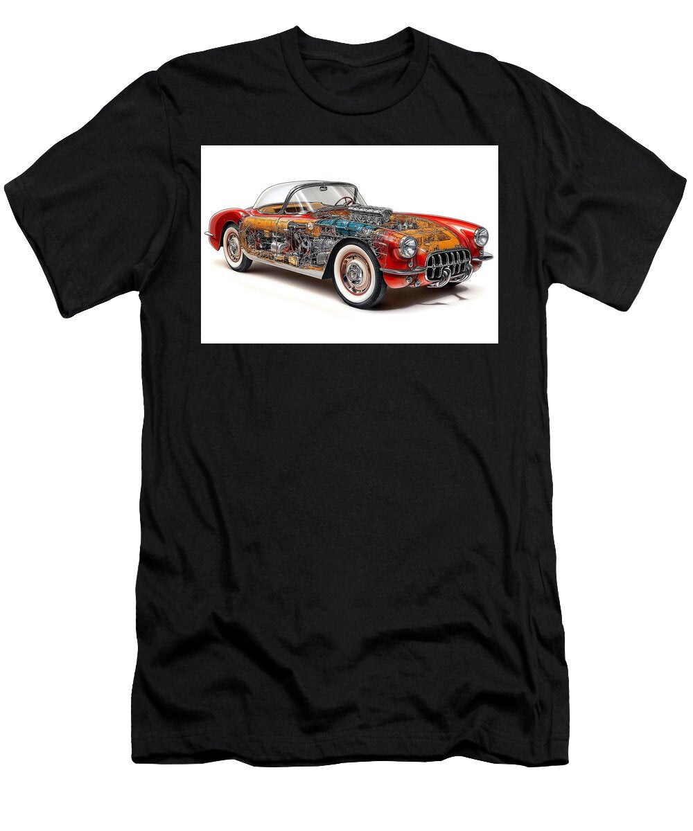 Da Vinci Style Corvette Blueprint Frederick Vellani T-Shirt