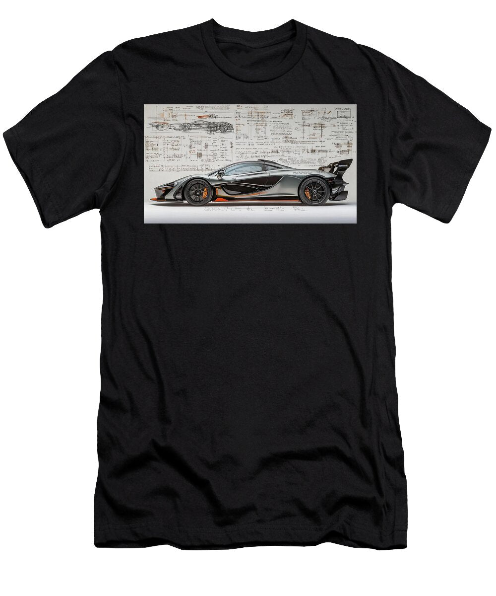 Da Vincis Study of the Mclaren P1 Frederick Vellani T-Shirt