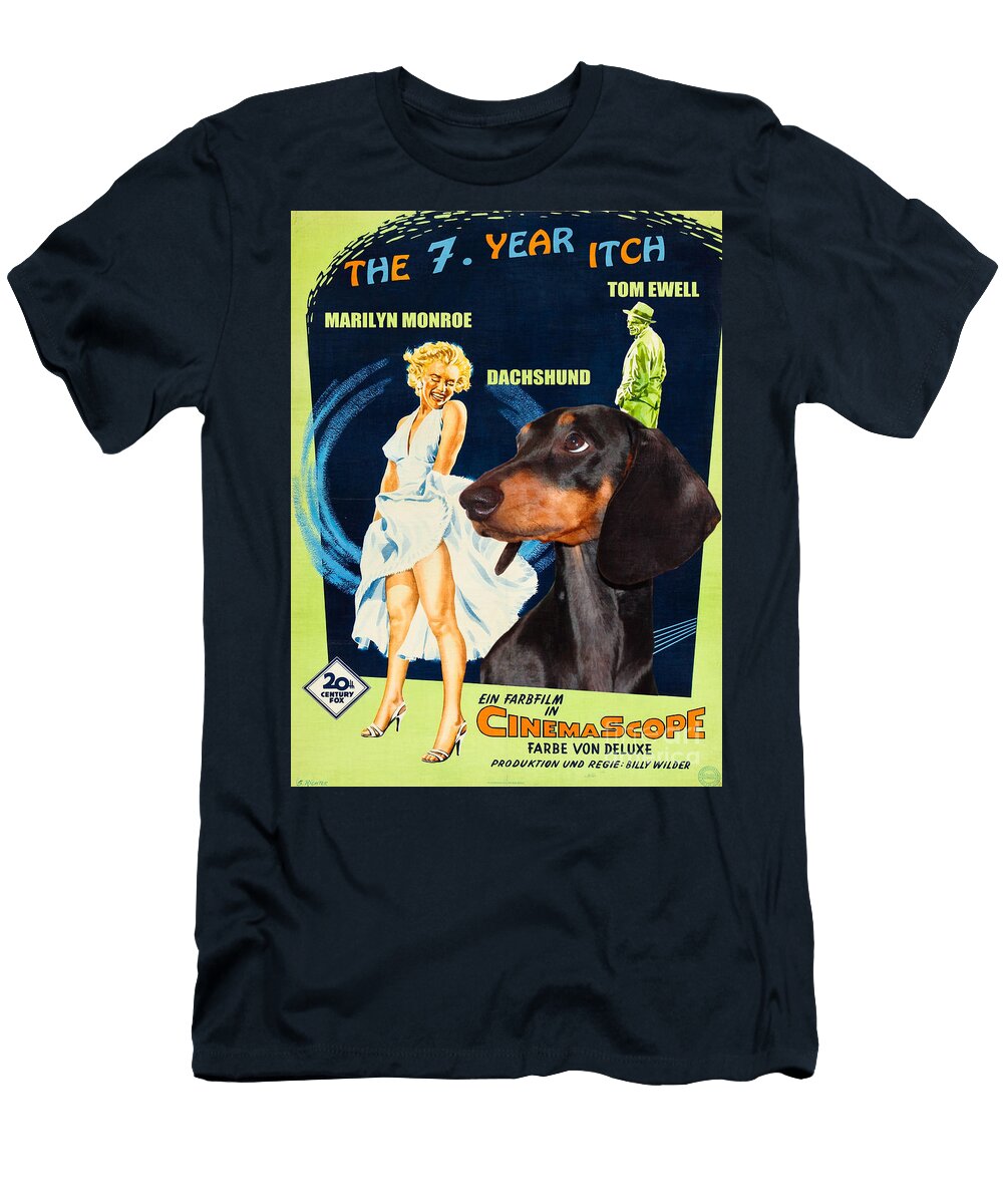 Dachshund Art Canvas Print the Seven Year Itch Movie Poster Sandra Sij T-Shirt