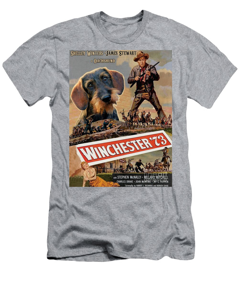 Dachshund Art Canvas Print Winchester 73 Movie Poster Sandra Sij T-Shirt