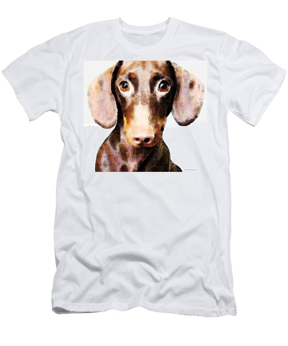 Dachshund Art Roxie Doxie Sharon Cummings T-Shirt