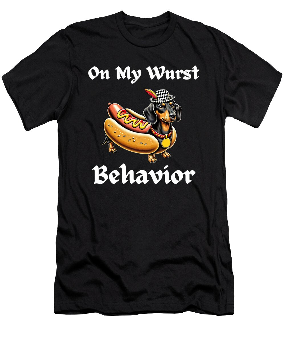 Dachshund Dog Oktoberfest on My Wurst Behavior Dh Bubble T-Shirt