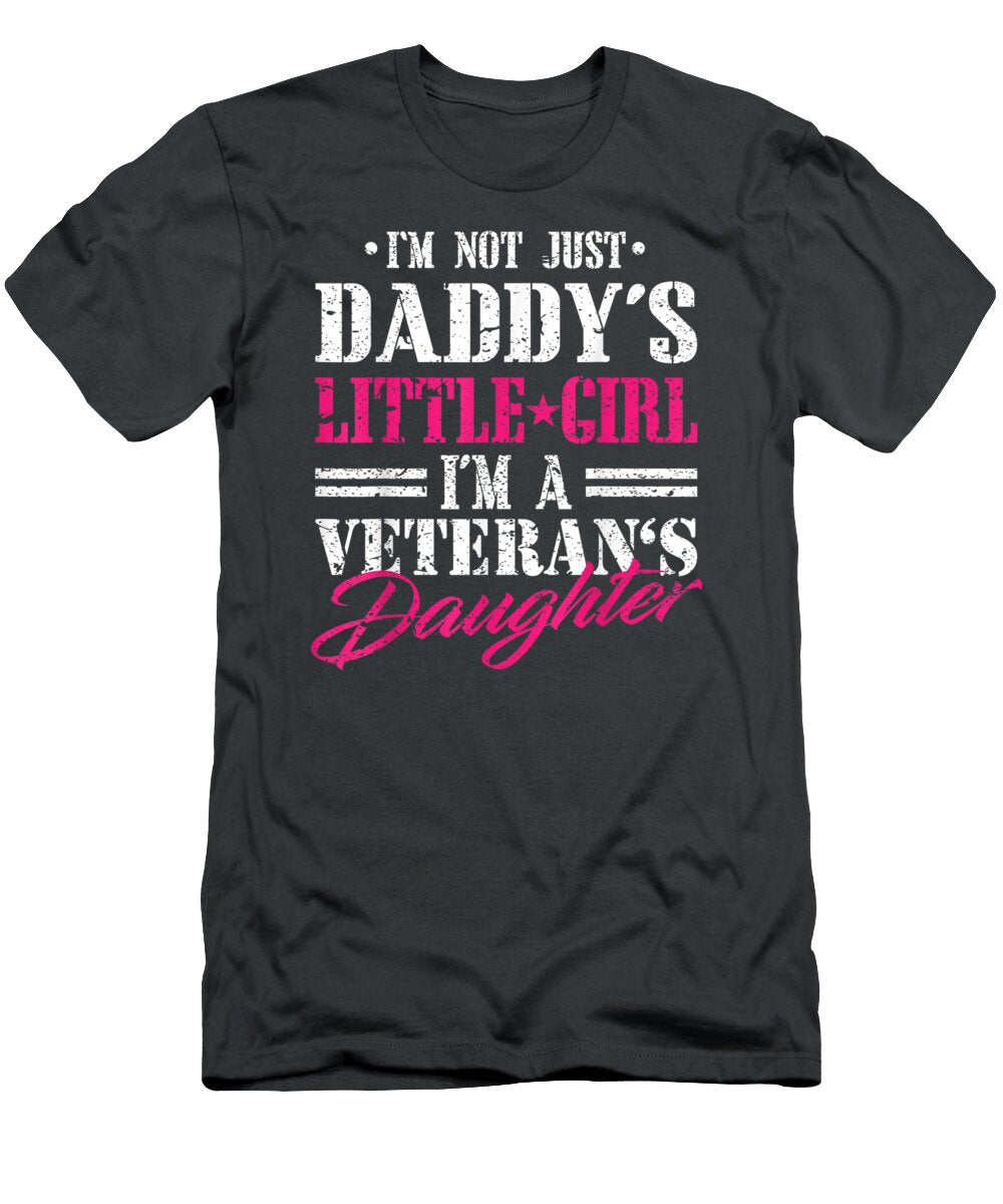 Daddys Little Girl Veteran Dad Veterans Day Gif Demic Mario T-Shirt