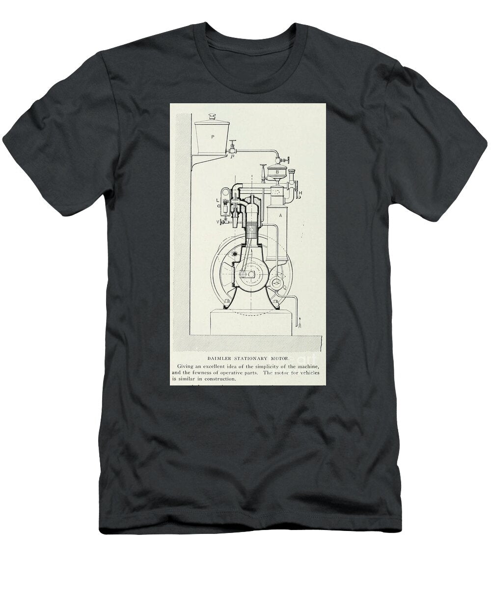 Daimler Stationary Motor Ap5 Historic Illustrations T-Shirt