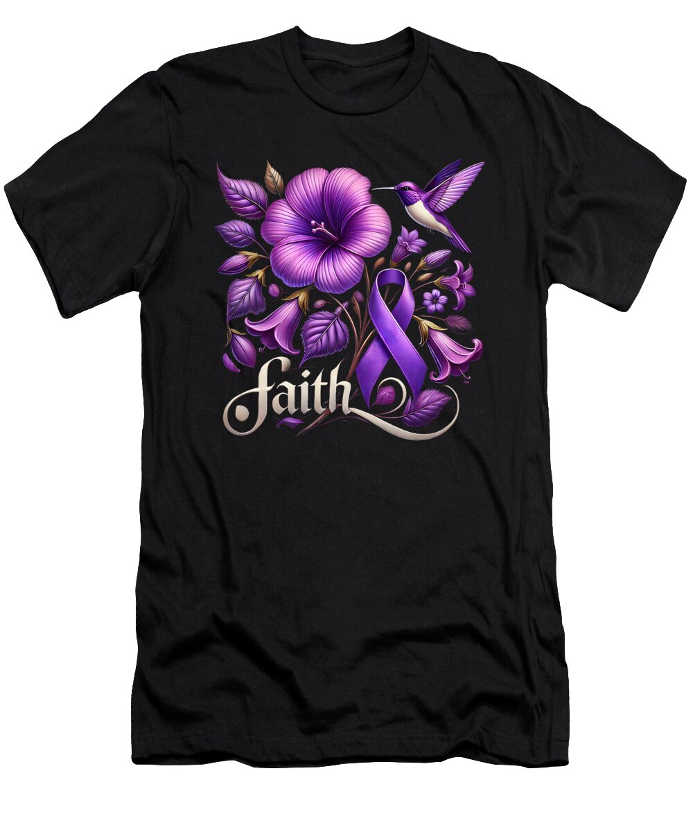 Daisy Faith Purple Ribbon Domestic Violence Natalie Lidford T-Shirt