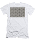 Dark Brown and White Stripe Cube Tile Pattern 2 Petite Pattern Minimal Graphic Designs T-Shirt