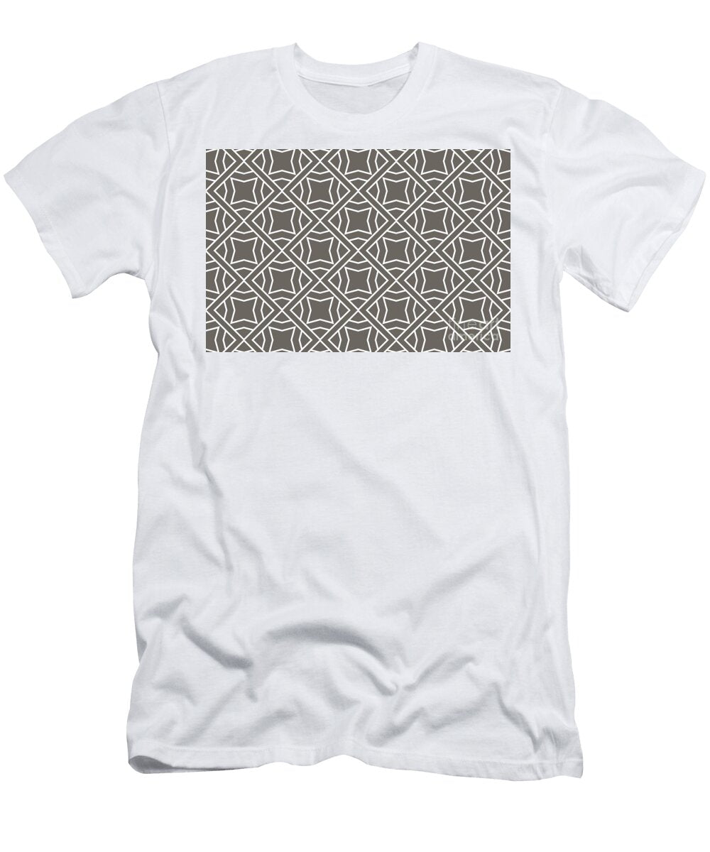 Dark Brown and White Stripe Cube Tile Pattern 2 Petite Pattern Minimal Graphic Designs T-Shirt