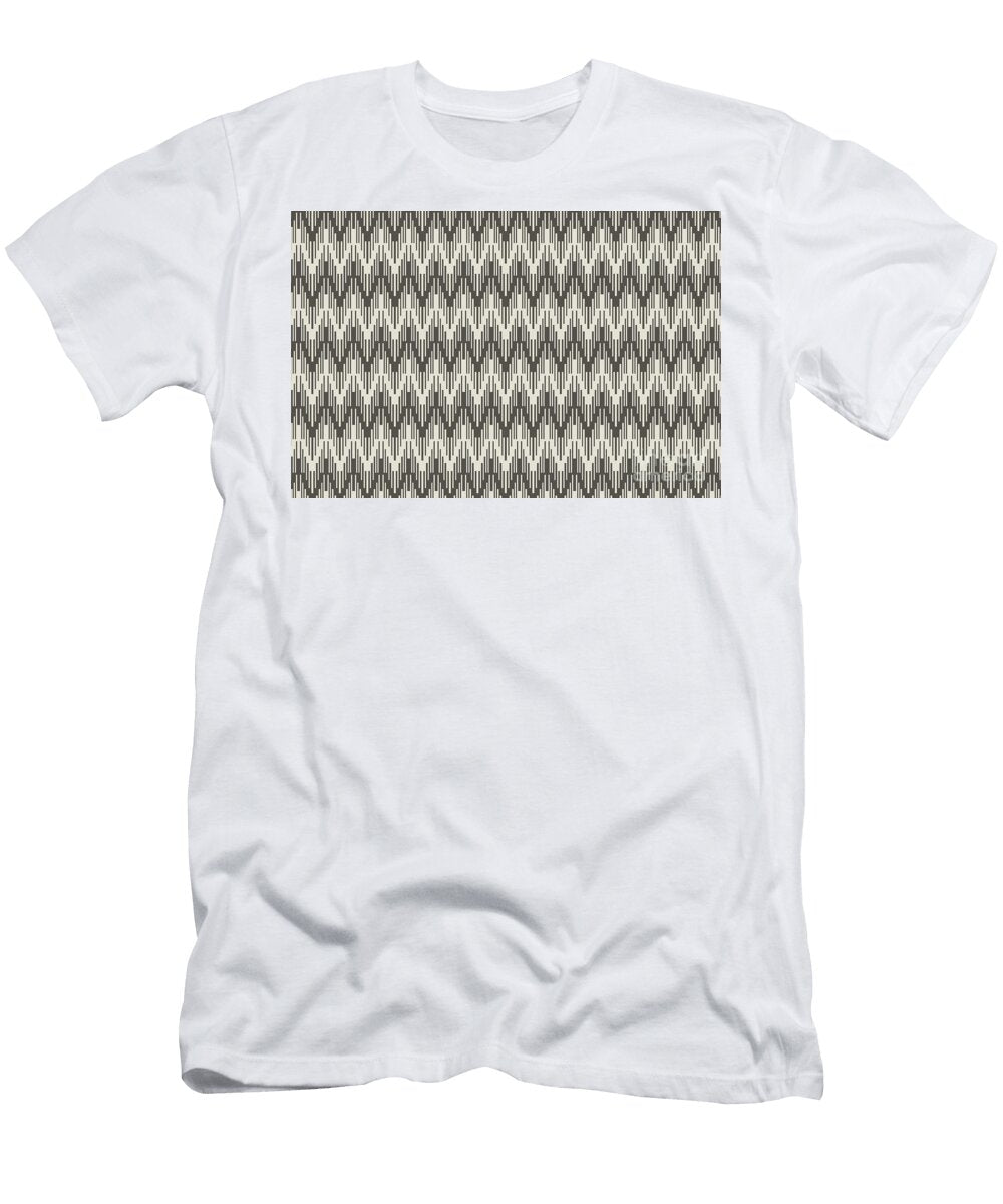 Dark Brown Cream Striped Chevron Ripple Pattern Petite Patterns T-Shirt