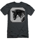 Dark Brown Dressage Horse Black and White Crista Forest T-Shirt