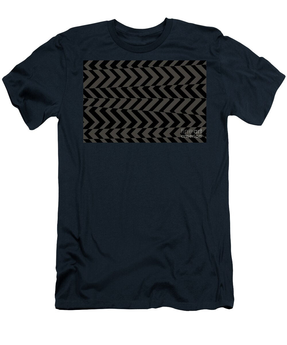 Dark Gray and Black Retro Chevron Stripe Pattern Petite Pattern Minimal Graphic Designs T-Shirt