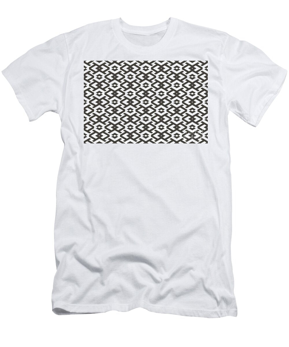 Dark Gray and White Art Deco Shape Pattern Petite Pattern Minimal Graphic Designs T-Shirt