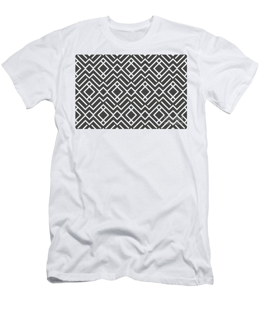Dark Gray and White Minimal Chevron Pattern Petite Pattern Minimal Graphic Designs T-Shirt