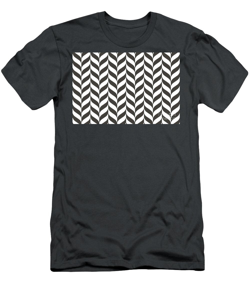 Dark Gray and White Pretty Herringbone Pattern Petite Pattern Minimal Graphic Designs T-Shirt