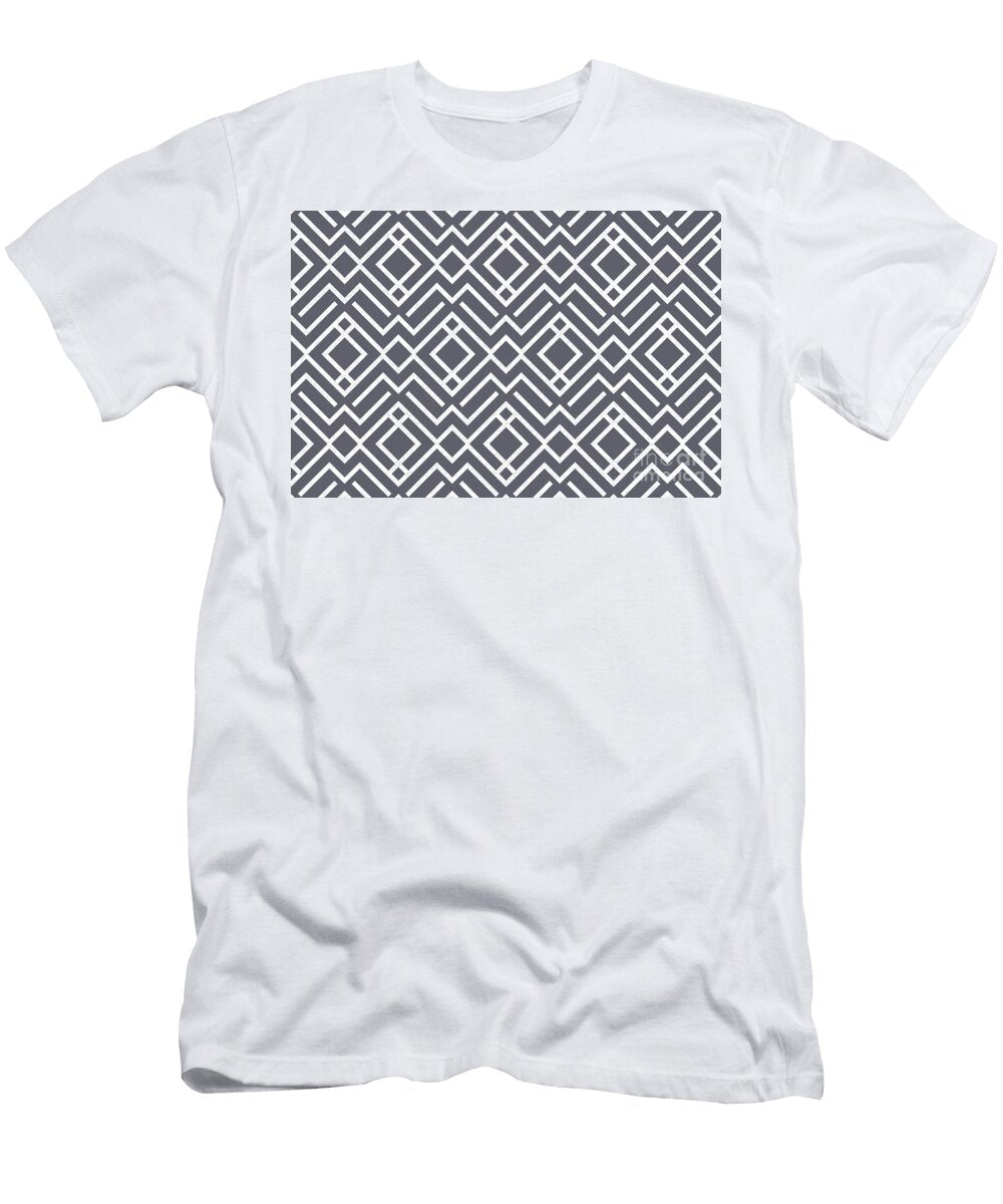 Dark Gray and White Stripe Diamond Shape Pattern Diamond Vogel 2022 Popular Color Blackwater 1320 Petite Pattern Minimal Graphic Designs T-Shirt