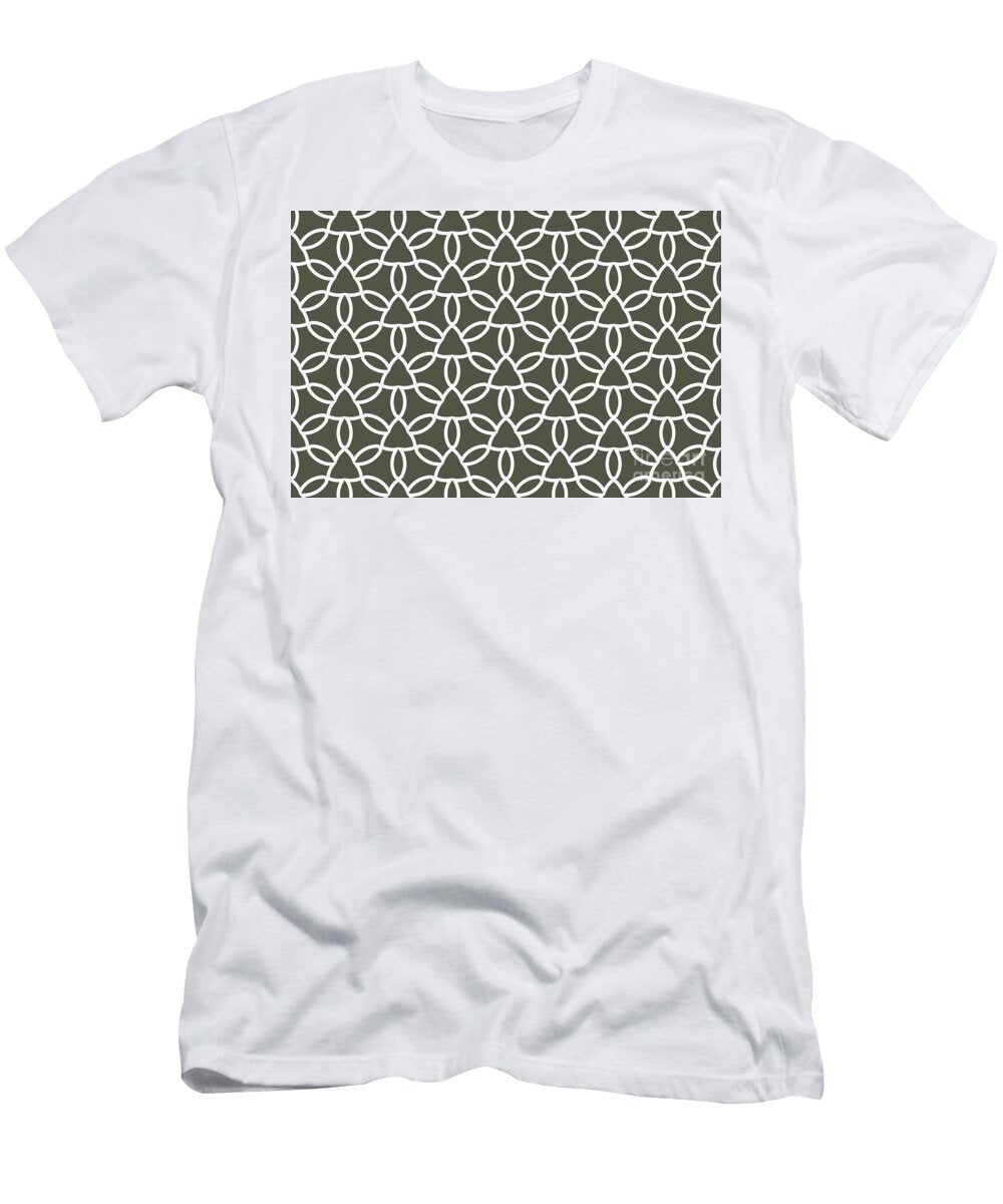 Dark Gray and White Tessellation Pattern 32 Diamond Vogel 2022 Popular Colour Clover Patch 0431 Petite Pattern Minimal Graphic Designs T-Shirt