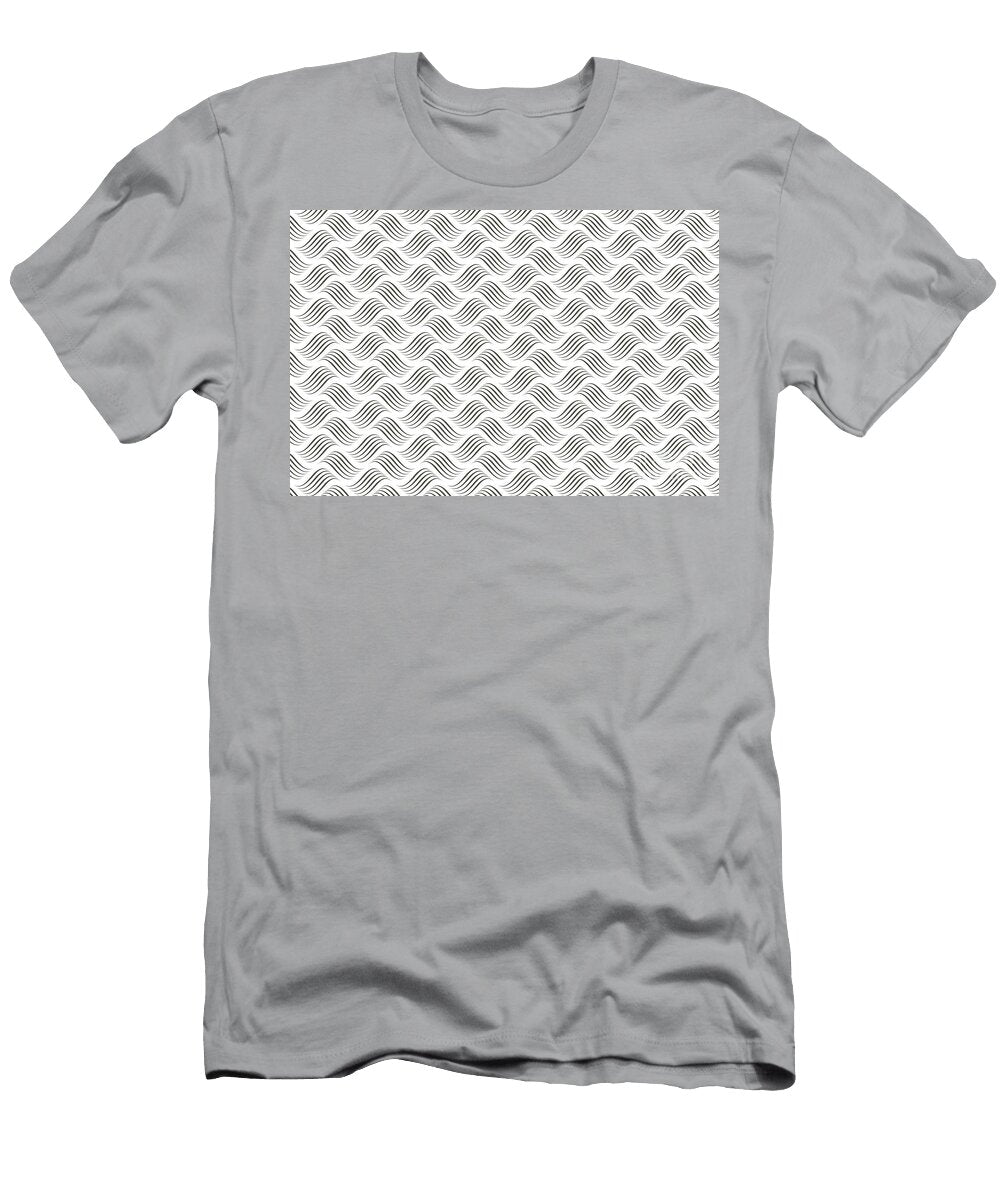 Dark Gray and White Wavy Tessellation Pattern Diamond Vogel 2022 Popular Colour Clover Patch 0431 Petite Pattern Minimal Graphic Designs T-Shirt