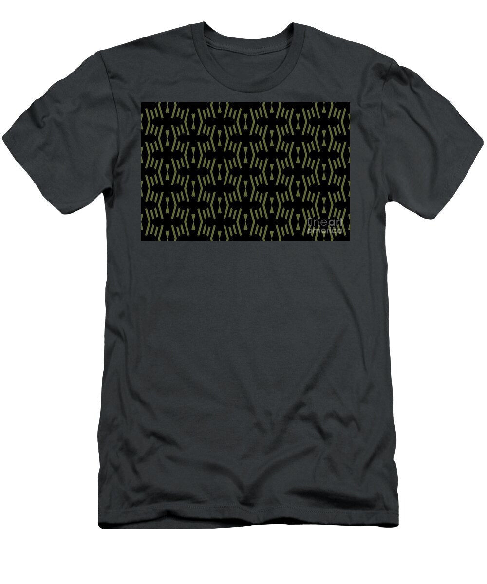 Dark Green and Black Stripe Chevron Pattern Petite Pattern Minimal Graphic Designs T-Shirt