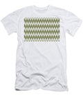 Dark Green and White Striped Chevron Pattern Petite Pattern Minimal Graphic Designs T-Shirt
