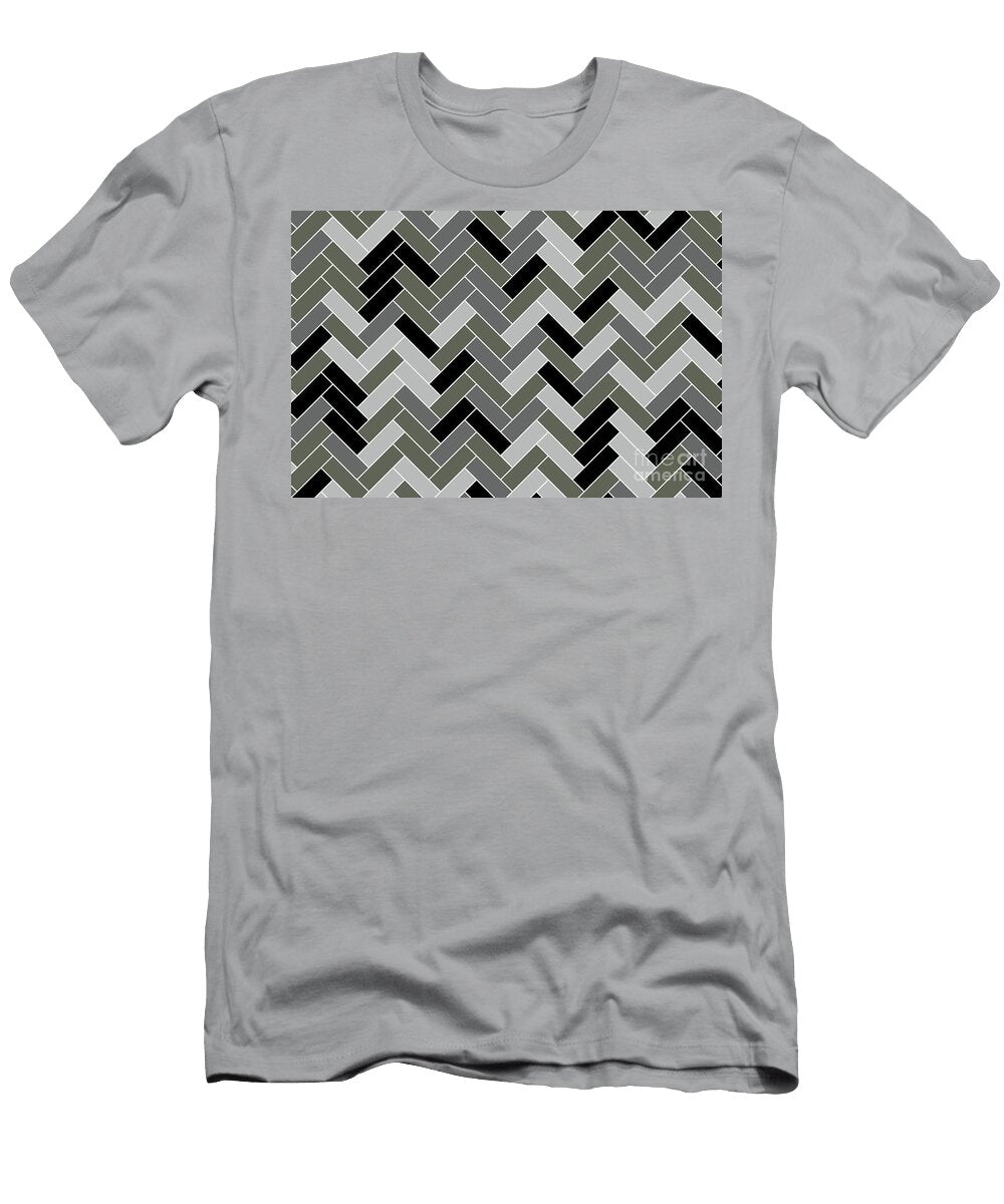 Dark Green Black Gray Herringbone Pattern Pairs 2023 Color of the Year Valspar Flora 5004 2c Petite Patterns T-Shirt