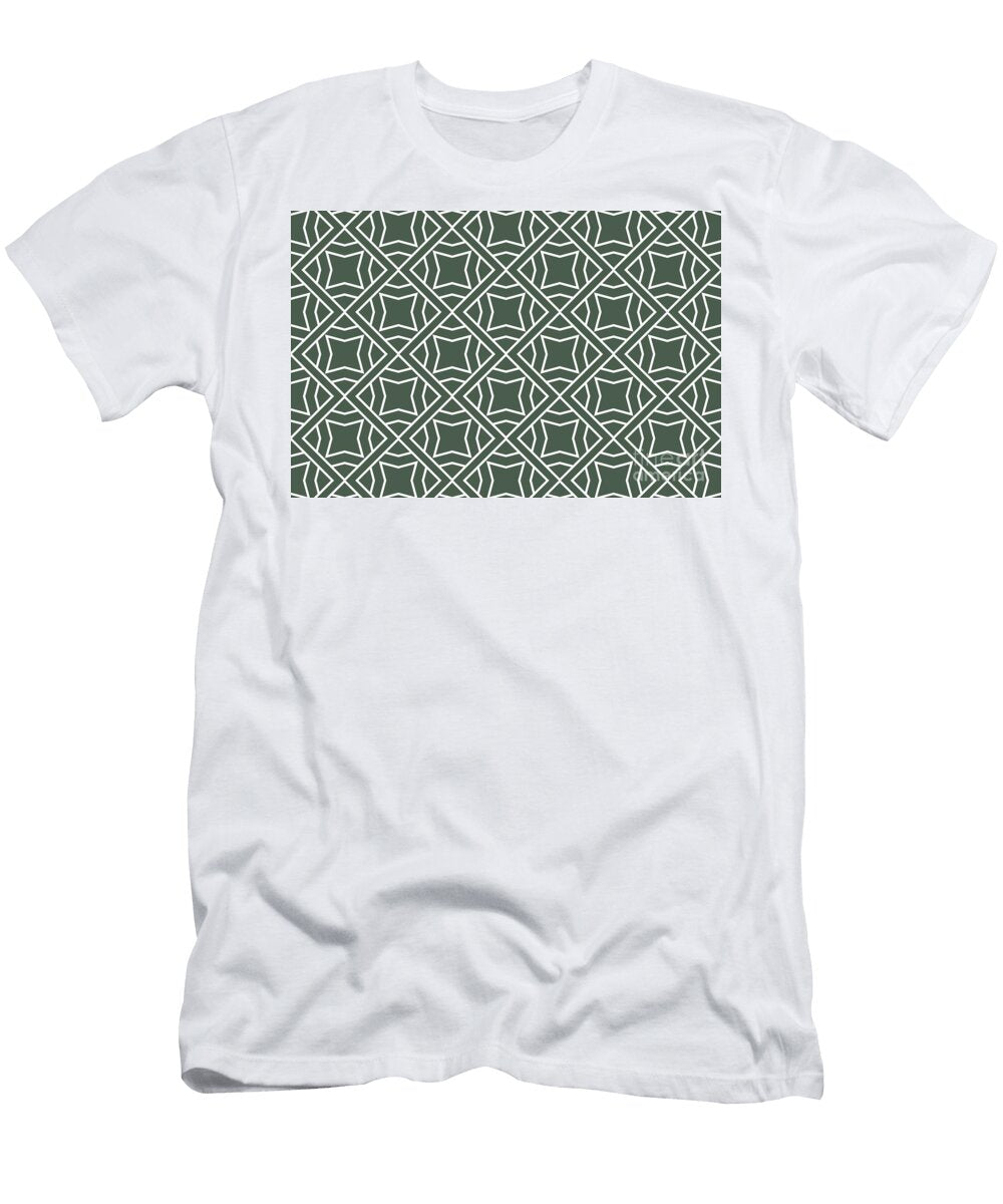 Dark Green White Stripe Cube Tile Pattern 2 Pairs De 2022 Popular Color Greener Pastures Det529 Petite Pattern Minimal Graphic Designs T-Shirt
