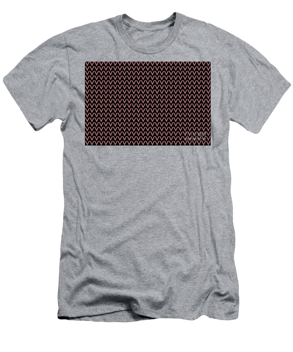 Dark Pink and Black V Shape Chevron Pattern Petite Pattern Minimal Graphic Designs T-Shirt