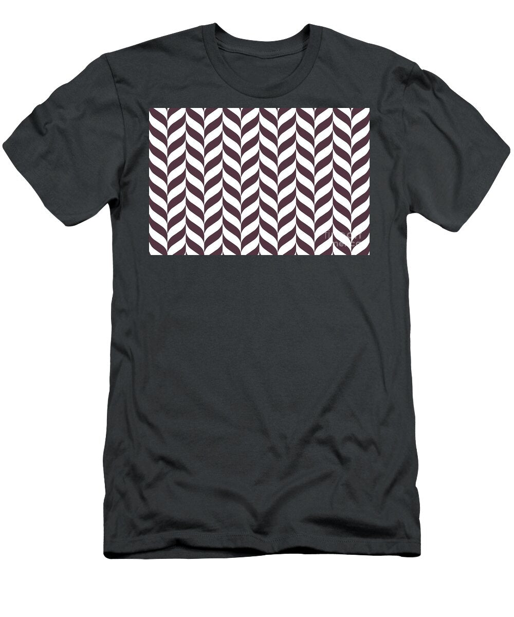 Dark Purple and White Pretty Herringbone Pattern Petite Pattern Minimal Graphic Designs T-Shirt