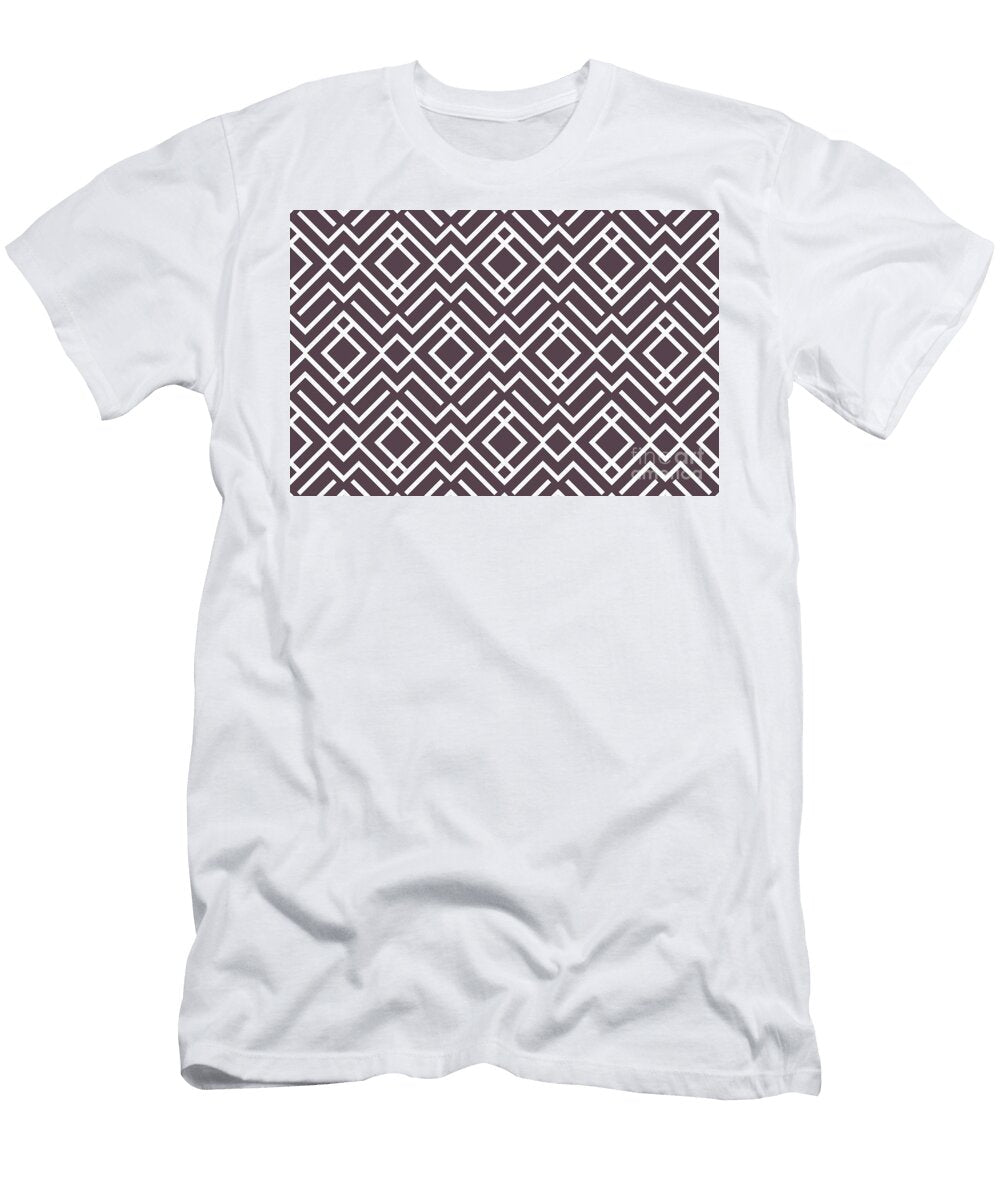 Dark Purple and White Stripe Diamond Pattern Pairs De 2022 Trending Color Grapes of Wrath Det409 Petite Pattern Minimal Graphic Designs T-Shirt