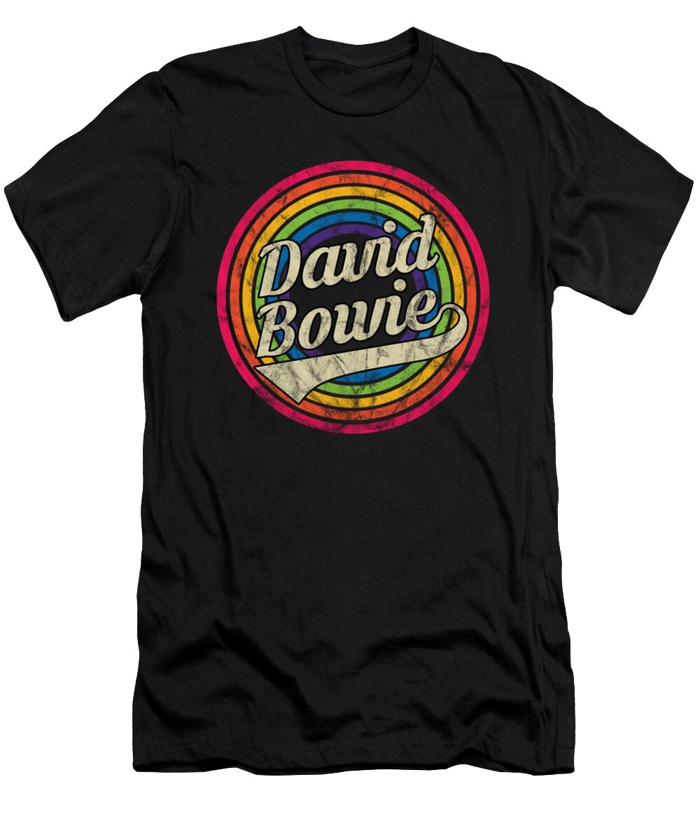 David Bowie Retro Rainbow Faded Style Cynthia Pottorff T-Shirt