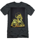 Dead Tired Skeleton with Coffee Mug Aged Pixel T-Shirt