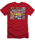 Decarie Hot Dogs Famous Montreal Landmark Hockey Winterscene Painting Original Art for Sale Cspandau Carole Spandau T-Shirt