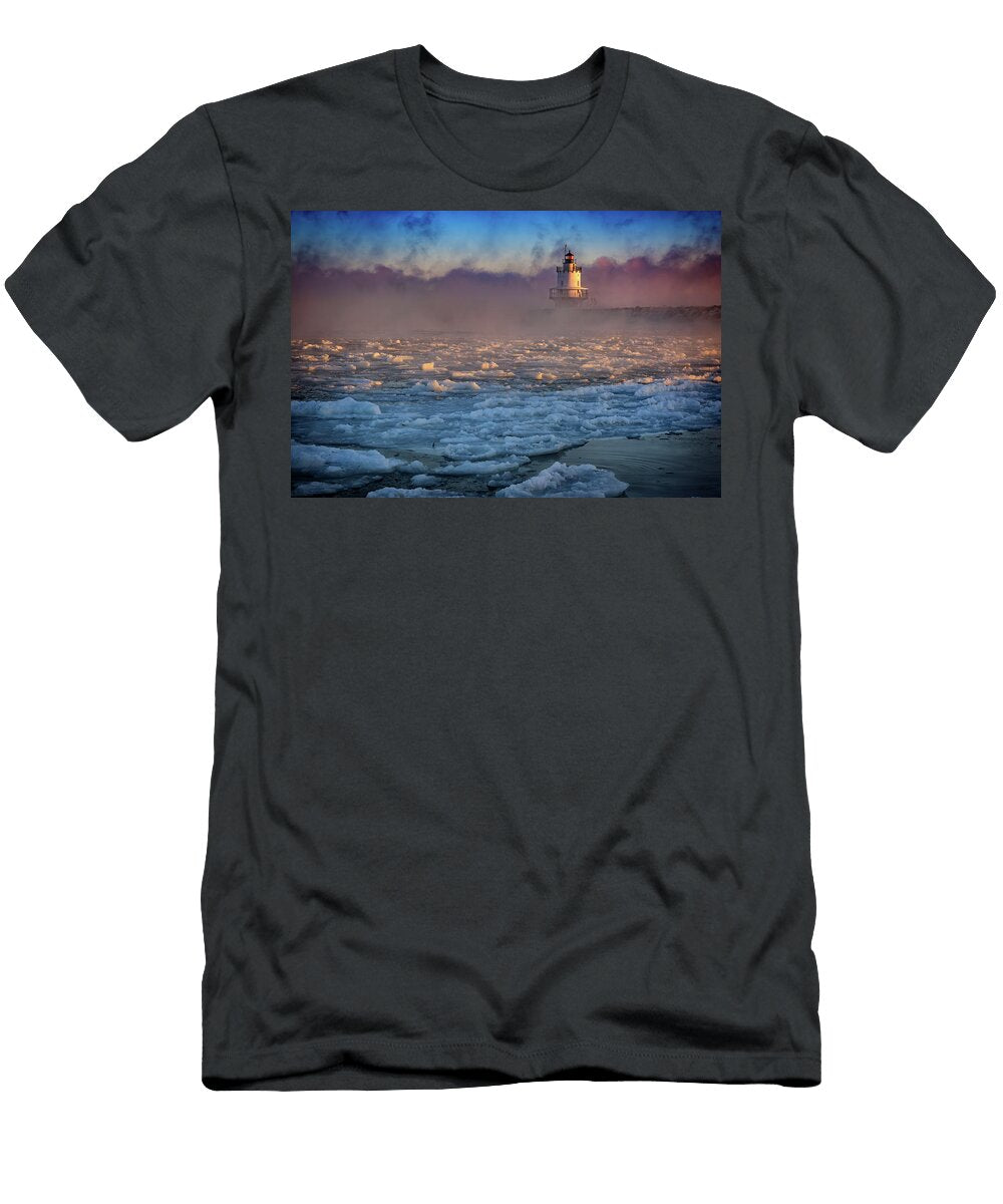 Deep Freeze At Spring Point Ledge Lighthouse Rick Berk T-Shirt