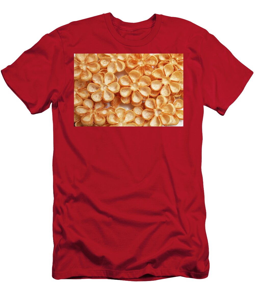 Deep Fry Flower Shaped Wafers Rosettes Stacked Full Frame Close Dorin Puha T-Shirt