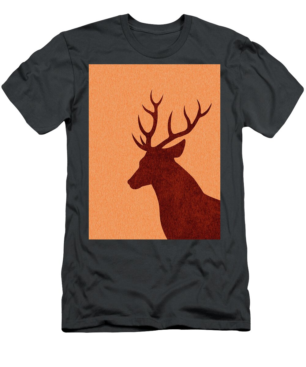 Deer Silhouette Scandinavian Nursery Decor Animal Friends for Kids Room Minimal Studio Grafiikka T-Shirt