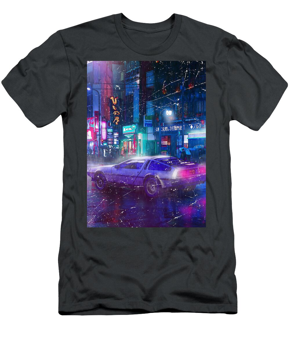 Delorean in Cyberpunk Cyberpunk Art T-Shirt